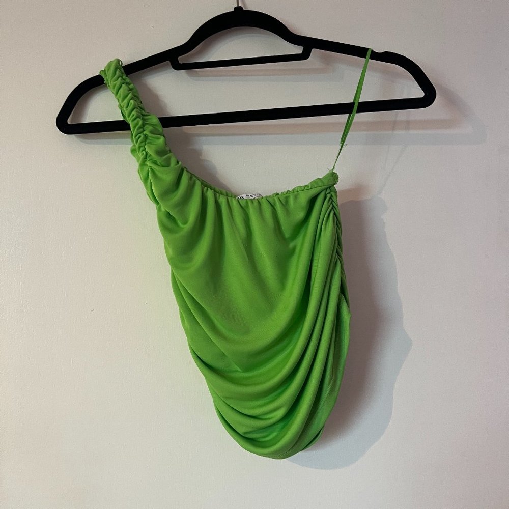 Zara One Shoulder Crop Top Size Medium